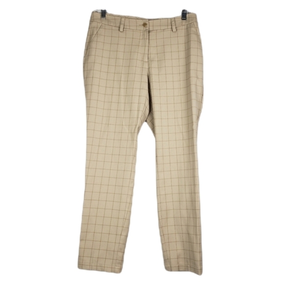 New‎ Lady Hagen Checkered Khaki Pants Size 6 - Picture 1 of 6